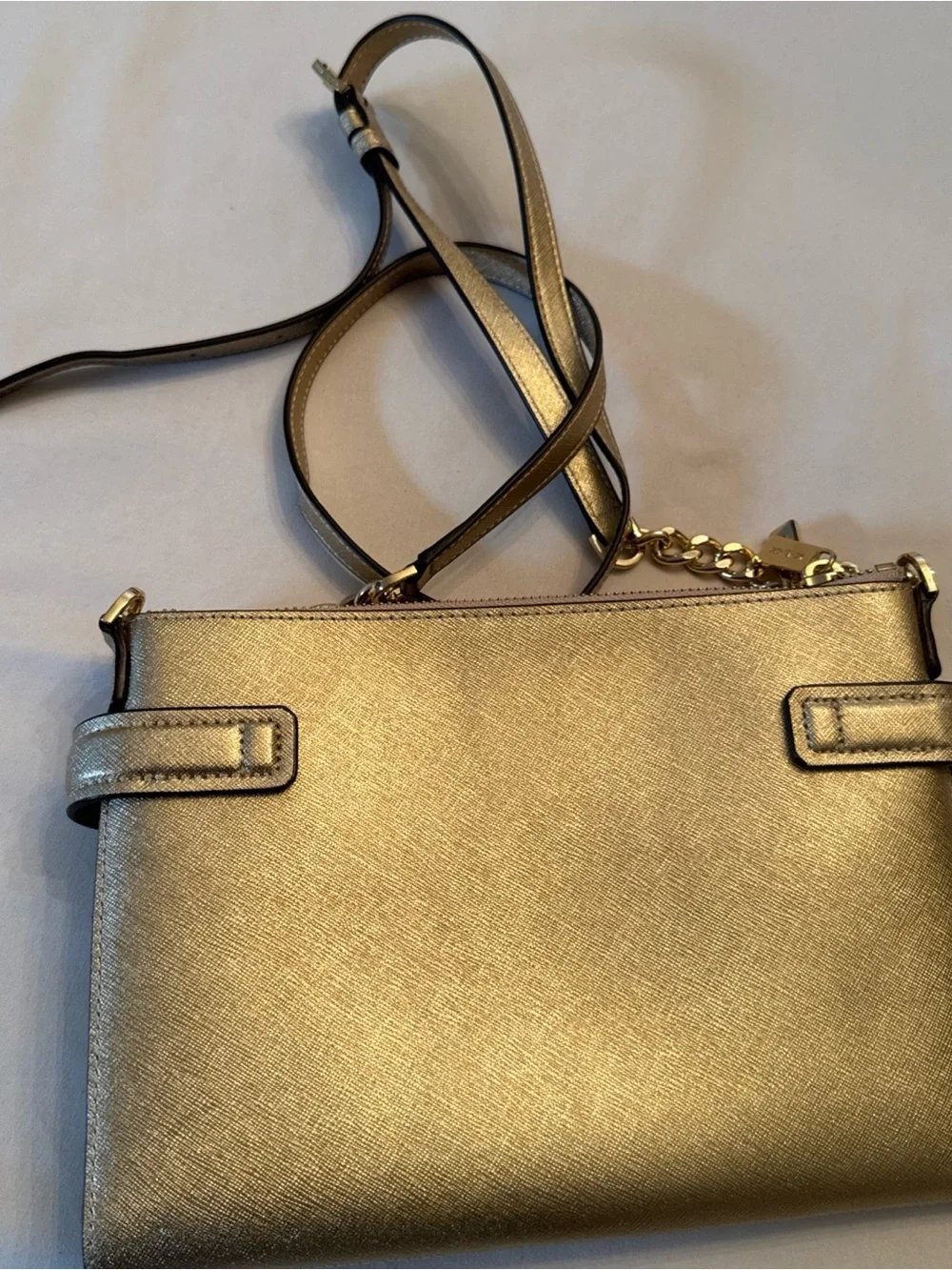 Michael Kors Metallic Gold Crossbody with Chain Strap